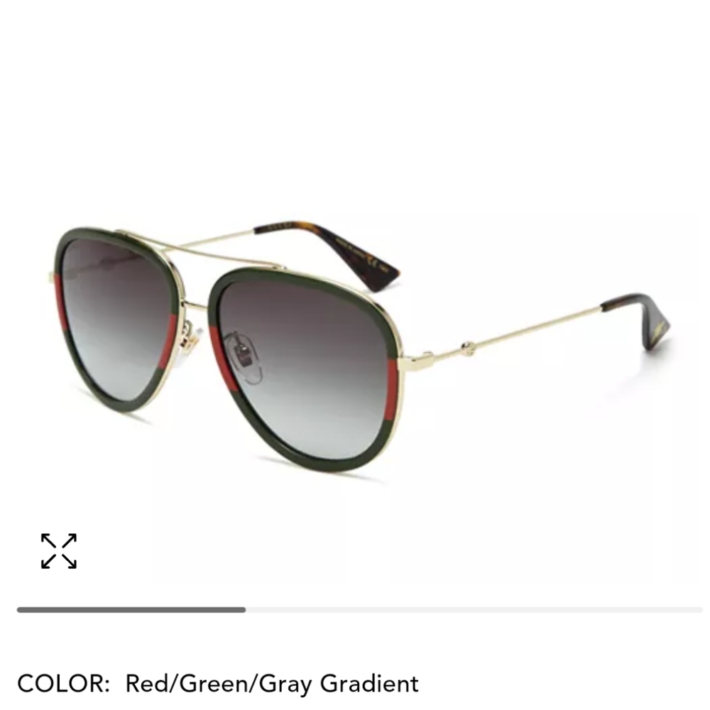 Gucci Brow Bar Aviator Sunglasses, 57mm